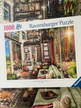 Ravensburger 1000-Piece Redwood Forest Tiny House puzzle Complete